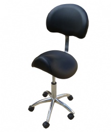 TF52 Back Rest Tattoo Stools Rubber Wheels black