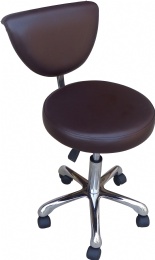 TF53 Back Rest Tattoo Stools Medical Rubber Wheels brown